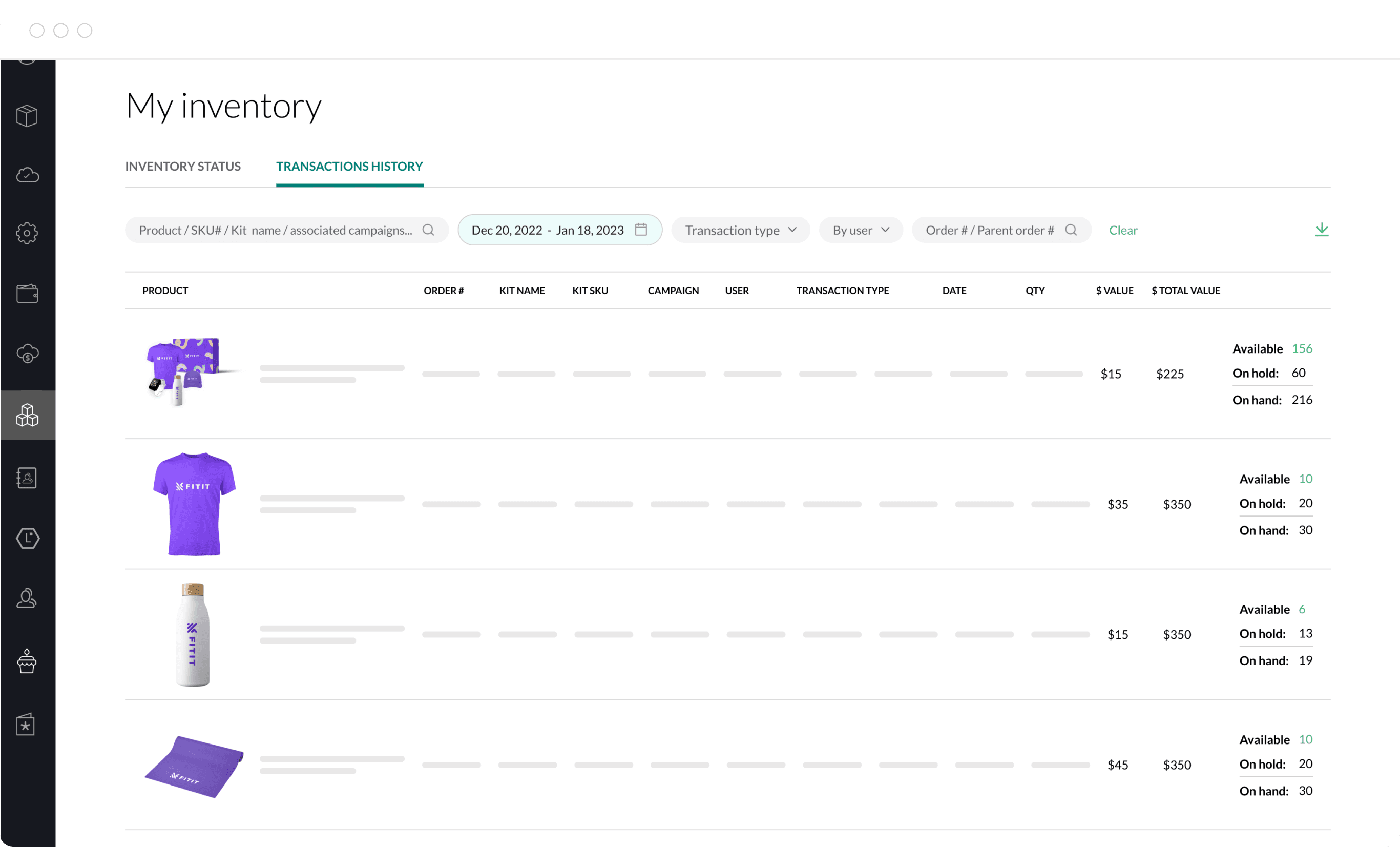 Run reports on your inventory and track orders.